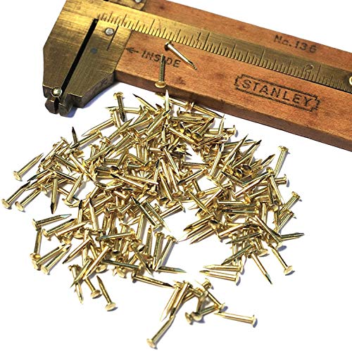 Tiny Wooden Nails for DIY Craft Projects, Antique Drawer Repairing, Mini Boxes Decorative Accessories[Set of 200pcs] (1×8mm/0.31inch, Gold) - color: Gold, style: 1*8mm