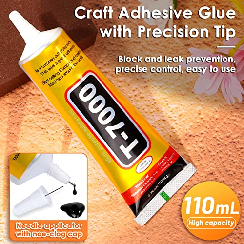 Upgrade T-7000 Black Adhesive Glue, Cridoz 110ml Waterproof Jewelry Glue Precision Craft Adhesive for Cell Phone Screen Repair Glass Wood Crafts Metal and Stones - color: Black