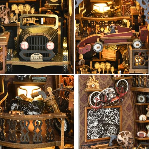 TOYQI Book Nook Kit for Adult, DIY Miniature Dollhouse Kit, Car Models - color: Car Players