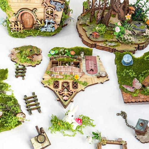 3D Wooden Puzzle Tree House Miniature House Kit with LED Lights - color: Rowan's Treehouser