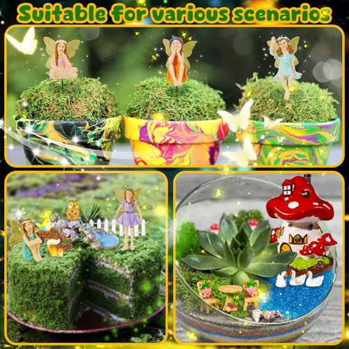 50 Pcs Fairy Garden Kit with Mushroom House, Fairy Figurines & Accessories