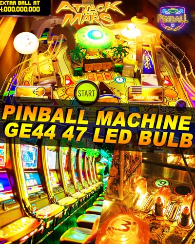 GE44 47 BA9S LED Bulb AC 6V 6.3V Warm White Pinball Arcade Machine Light - color: Warm-white
