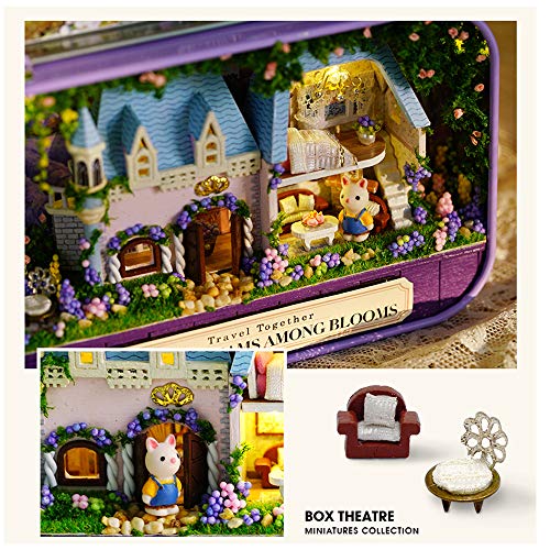 MAGQOO 3D Wooden Dollhouse Miniature DIY Doll House Kit with Furniture,1:100 DIY Box Theater Kit (Sweet Dream) - color: Sweet Dream