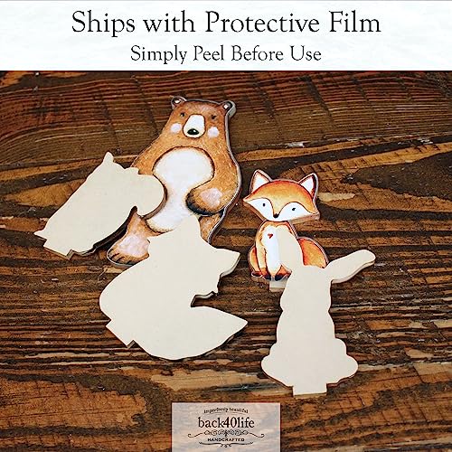 Back40Life Forest Critters Painted Wooden Animal Cutout Shapes (Acrylic Medium + Stands (Bundle of 8)) - size: Acrylic Medium + Stands (bundle of 8)
