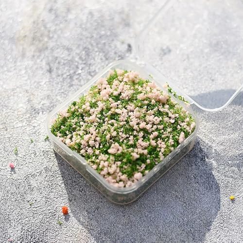 Miniature Tree Powder & Static Grass Flock with 2.17x2.17x0.8in Box, Realistic Model Turf for DIY Micro Landscape, Diorama Scenery, Fairy Garden, Model Railroad & Miniature Craft Projects.Pink - color: Pink