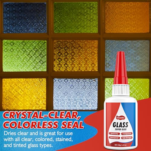 Glass Glue 1.23 oz, Ultra Strong Waterproof Clear Fast-Bonding Adhesive