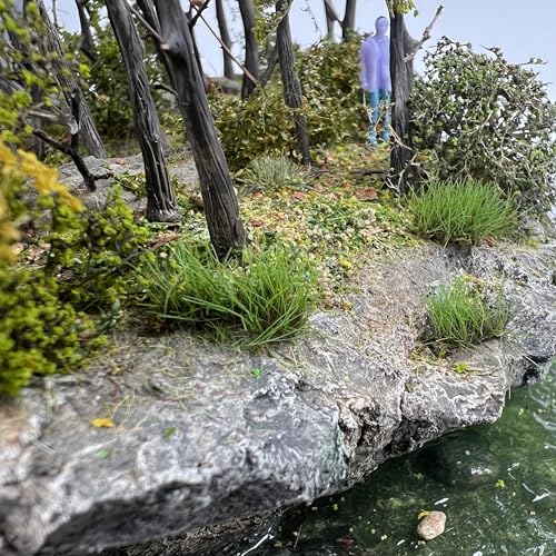 Miniature Model Grass Tufts & 8mm Static Grass Sheets for Diorama - 3.27x2.17 Inch Terrain Scenery for Railway, Train, Car Diorama & Miniature Scene Models (Medium Green) - color: Medium Green