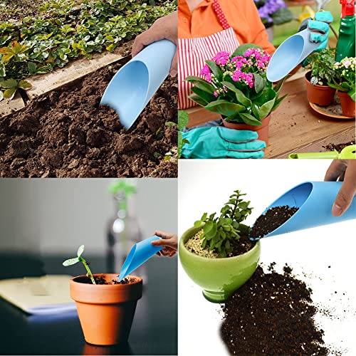 AKOAK 3 Pcs Garden Meat Tools Plastic Cups and Buckets Mini Garden Tools Plant Potting Shovels Flower Pot Spoon Potting Tools for Meat Miniature Garden Plant Care (Random)
