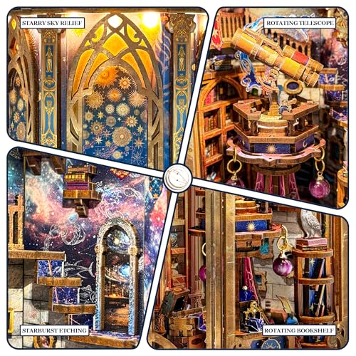 Book Nook Kit DIY 3D Wooden Puzzle - Starry Guide Camping Light - color: Starry Guide Camping Light