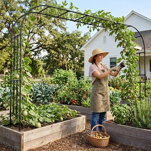 Heavy Duty Garden Arch Trellis, 98.4 x 94.8 in, Extra Wide - size: 98.4 x 94.8 x 15.8 Inch