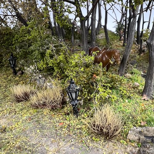 Miniature Model Grass Tufts & 8mm Static Grass Sheets for Diorama - 3.27x2.17 Inch Terrain Scenery for Railway, Train, Car Diorama & Miniature Scene Models (Straw Yellow) - color: Straw Yellow