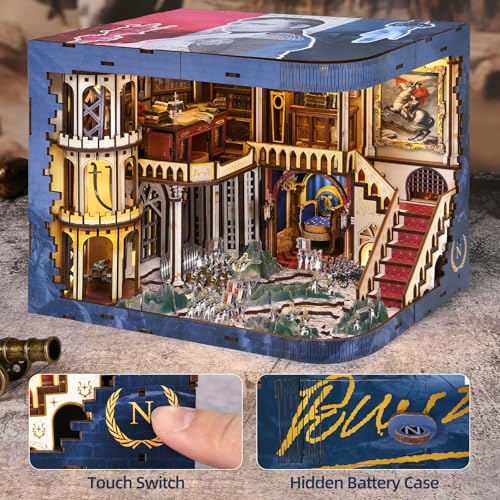 CCCDF Napoleon Book Nook Kit, DIY Miniature House with LED - color: Napoleon
