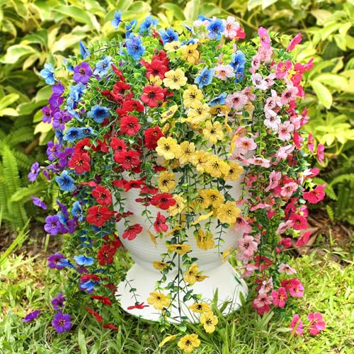 Artificial Hanging Flowers for Outdoors Spring Summer Decor - color: Multicolorsc
