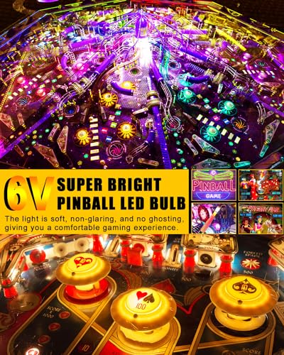 GE44 47 BA9S LED Bulb AC 6V 6.3V Warm White Pinball Arcade Machine Light - color: Warm-white