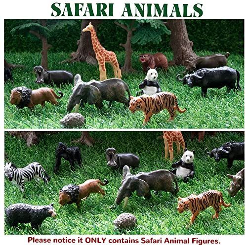 Toymany 14PCS 1-2" Tiny Jungle Animal Figures Toy, Realistic Mini Jungle Zoo Animal Figurines Cake Topper Toy Set, Easter Egg Christmas Birthday Gift Party Favor School Project for Kids Toddlers - style: B-Tiny Safari Animals