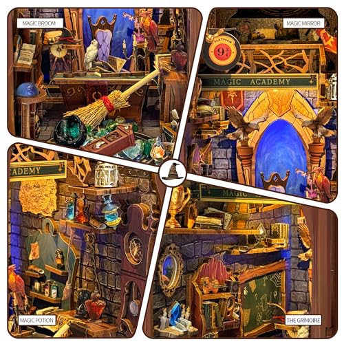 Book Nook Kit DIY Miniature House 3D Wooden Puzzle - Magic Academy - color: Magic Academy