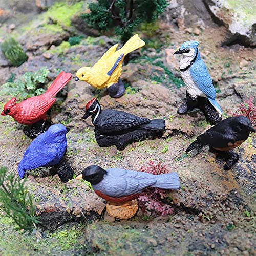 BLAPNK 17 Pcs Realistic Mini Bird Animal Figures Toy Cake Toppers, Miniature Bird Model Figurines Birthday Party Bridal Wedding Cake Decoration Educational Backyard Birds Toy