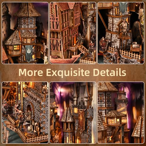 fifijoy Viking Book Nook Kit - DIY Miniature House Dollhouse Kit for Adults Teens, Booknook Tiny House Bookshelf Insert Decor 3D Wooden Puzzle, Gifts for Family, Friends (Voyage Through the Storm) - color: Voyage Through the Storm