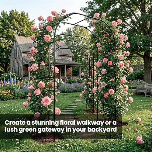 Extra Heavy Duty Garden Arch Trellis, 59.1 x 94.8 in, 1-Inch Poles - size: 59.1 x 94.8 x 19.7 Inch