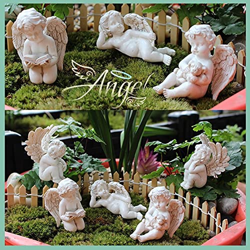 5pcs Miniature Angel Figurine for Outdoor Micro Landscape Lawn Décor