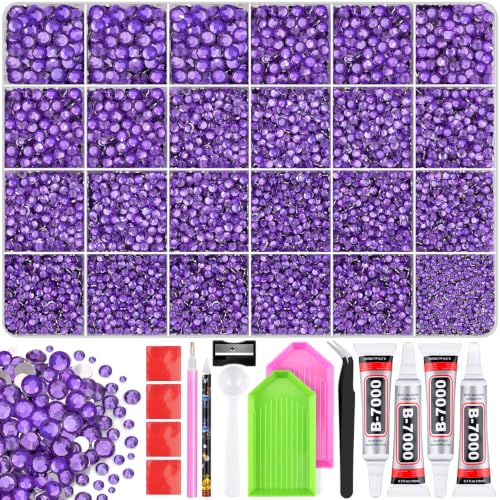 TINKRSTUFF 36000Pcs Dark Purple Rhinestones Bedazzling Kit - color: Dark Purple, size: Large Pack with Glue
