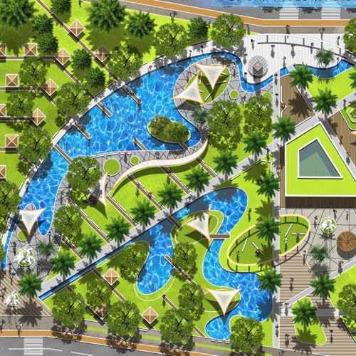 IMIKEYA 5-Pack Self-Adhesive Artificial Water Sheets for Models:Realistic Stream Pattern Sticker, Peel & Stick Fake Water for River, Lake on Train Set, Diorama, Dollhouse Landscape DIY Crafts