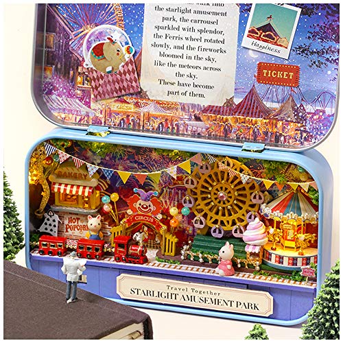 MAGQOO 3D Wooden Dollhouse Miniature DIY Doll House Kit with Furniture,1:100 DIY Box Theater Kit (Amusement Park) - color: Amusement Park