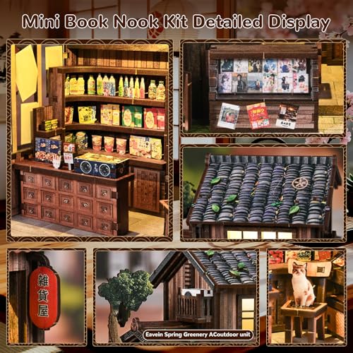 Book Nooks for Adults, DIY Miniature Dollhouse Japanese Book Nook Kit