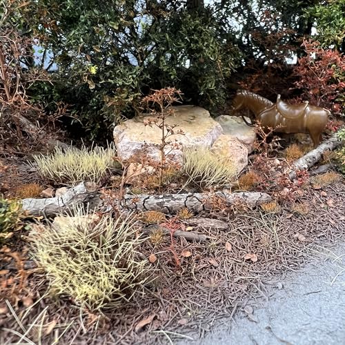 Miniature Model Grass Tufts & 8mm Static Grass Sheets for Diorama - 3.27x2.17 Inch Terrain Scenery for Railway, Train, Car Diorama & Miniature Scene Models (Straw Yellow) - color: Straw Yellow