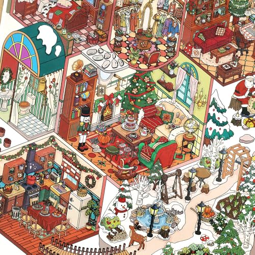 Large Merry Christmas 3D Miniature Scene Stickers, Colorful Christmas Set - color: Colorful Christmas-large 1 Set
