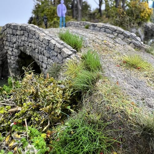 Miniature Model Grass Tufts & 8mm Static Grass Sheets for Diorama - 3.27x2.17 Inch Terrain Scenery for Railway, Train, Car Diorama & Miniature Scene Models (Medium Green) - color: Medium Green