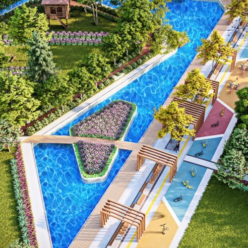 IMIKEYA 5-Pack Self-Adhesive Artificial Water Sheets for Models:Realistic Stream Pattern Sticker, Peel & Stick Fake Water for River, Lake on Train Set, Diorama, Dollhouse Landscape DIY Crafts