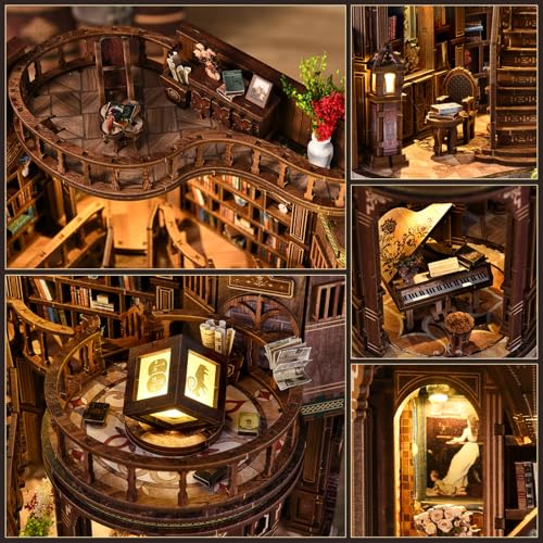 DIY Book Nook Kit for Adults, Miniature House Kit, Dream Bookstore