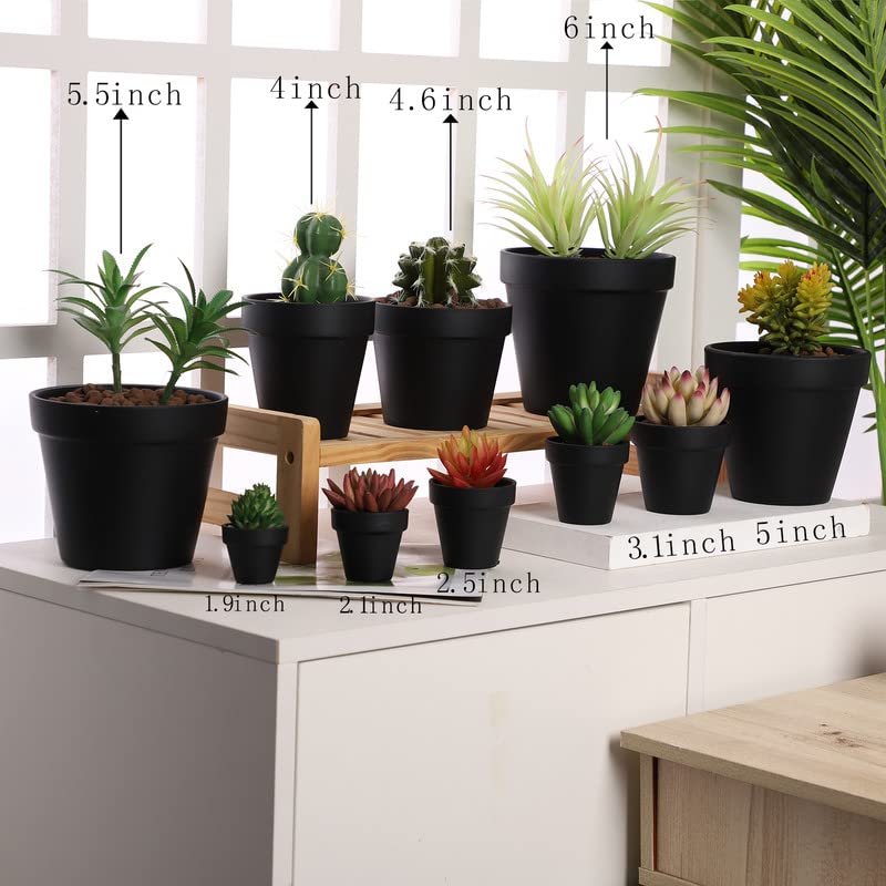 Yishang 1.9 Inch Tiny Black Terracotta Pots Pack of 72-Small Mini White Clay Pots with Drainage Holes Flower Nursery Terra Cotta Planter for Tiny Cactus,Herb,Succulent Plants,Crafts - color: Black