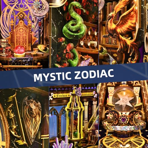 TOYQI Book Nook Kit for Adult, DIY Miniature Dollhouse Kit, Zodiac Signs - color: Zodiac Sign