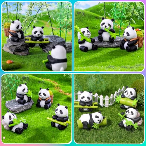 8 Mini Resin Panda Figurines for Garden, Planter and Cake Decor - style: 8PCS mini panda