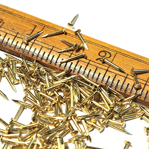 Tiny Wooden Nails for DIY Craft Projects, Antique Drawer Repairing, Mini Boxes Decorative Accessories[Set of 200pcs] (1×6mm, Gold) - color: Gold, style: 1*6mm