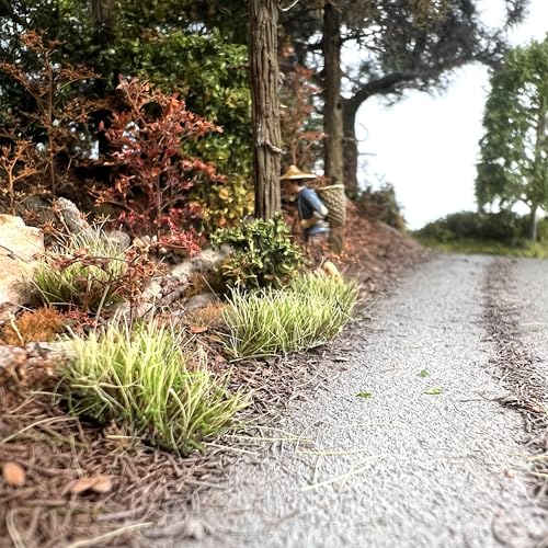 Miniature Model Grass Tufts & 8mm Static Grass Sheets for Diorama - 3.27x2.17 Inch Terrain Scenery for Railway, Train, Car Diorama & Miniature Scene Models (Autumn Green) - color: Autumn Green