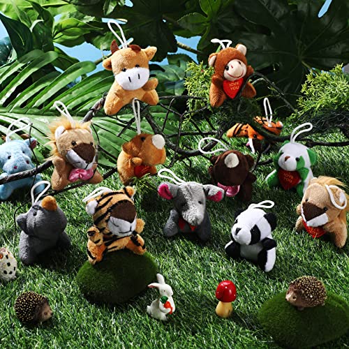 Zhanmai 100 Pcs Mini Forest Stuffed Animals Keychain Bulk Set - style: Forest Animals