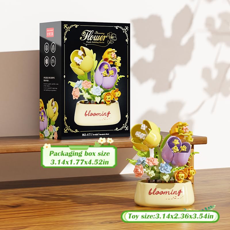 Garden Peony Mini Flower Potted Bonsai Building Toy - style: Garden Peony