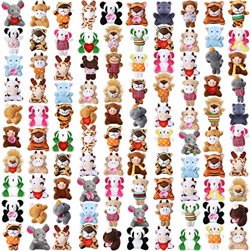 Zhanmai 100 Pcs Mini Forest Stuffed Animals Keychain Bulk Set - style: Forest Animals