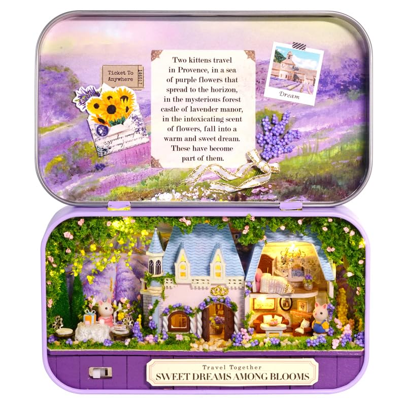 MAGQOO 3D Wooden Dollhouse Miniature DIY Doll House Kit with Furniture,1:100 DIY Box Theater Kit (Pack of 3) - color: Q-004/010/012