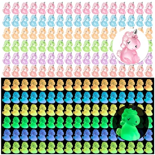 HFAYDZSW 60Pcs Luminous Mini Resin Unicorn Figurines