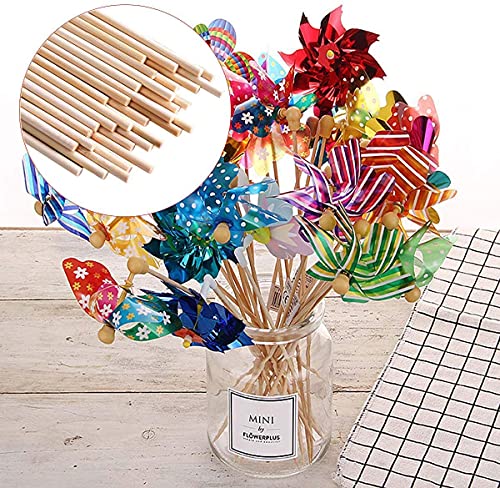 HOPELF 100PCS Dowel Rods - 1/8 x 12 Inch Bamboo Sticks - for Crafts, Cake Dowels and DIYers - size: 1/8" x 12"