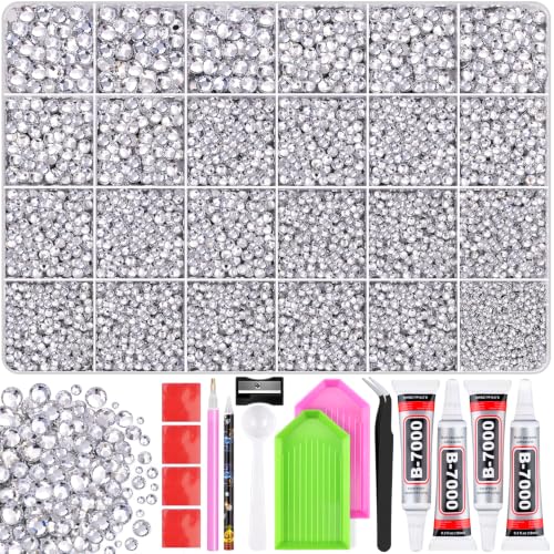 TINKRSTUFF 36000Pcs Silver Rhinestones Bedazzling Kit - color: Silver Clear, size: Large Pack with Glue