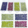 Woohome 4 Pack Miniature Colorful Flower Cluster Self Adhesive Flower Vegetation Groups Static Grass Tufts for Train Landscape Railroad Scenery Sand Military Layout Model - color: 4a