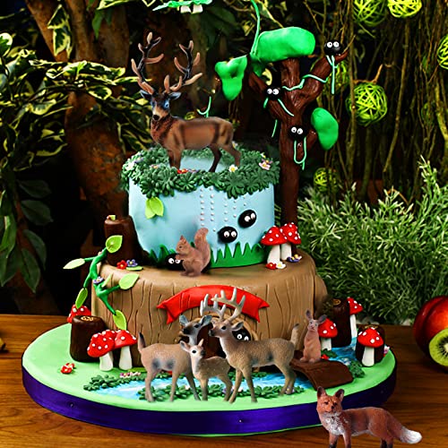 SIENON 7Pcs Mini Forest Animals Figures Baby Woodland Toys - color: 7pack