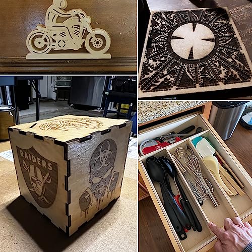 18 PCS 12 Inch Square Basswood Board, Thickness 1/4 Inch (6 mm), Basswood Sheets, Plywood Sheets for Laser, CNC Cutting, Wood Burning, Drawing Painting, Wood Engraving by GNIEMCKIN - size: 18 PCS 12 Inch Thickness 1/4 Inch