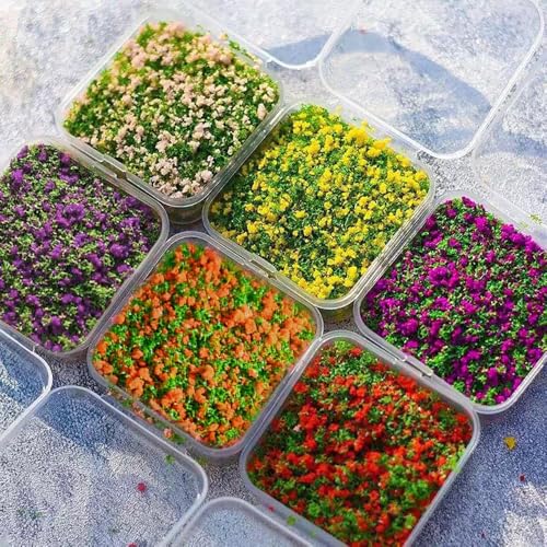 Miniature Tree Powder & Static Grass Flock with 2.17x2.17x0.8in Box, Realistic Model Turf for DIY Micro Landscape, Diorama Scenery, Fairy Garden, Model Railroad & Miniature Craft Projects.Dark Purple - color: Dark Purple