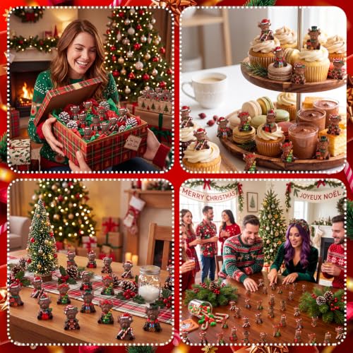Yaomiao 60 Pcs Christmas Mini Resin Highland Cow - style: Christmas